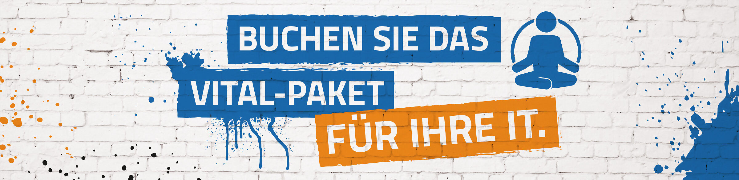Schrift im Graffiti-Look: Buchen Sie das Vital-Paket für Ihre IT.